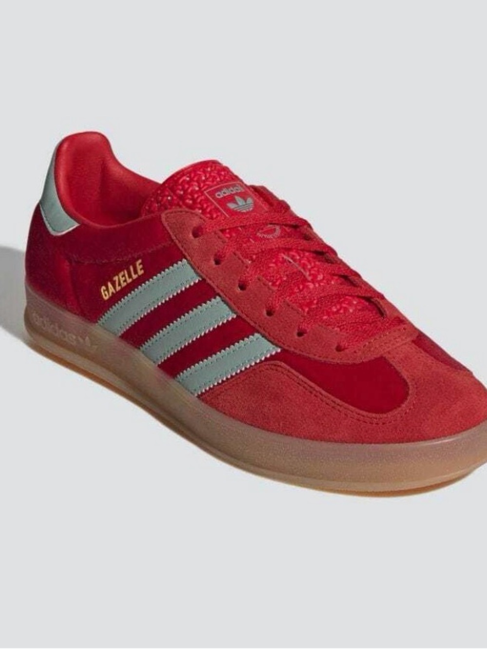 Adidas Gazelle Women’s Sneakers in Better Scarlet / Hazy Greenish Blue Size 6.5 - Picture 4 of 4
